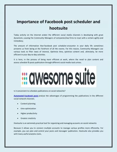 Importance of Facebook post scheduler and hootsuite