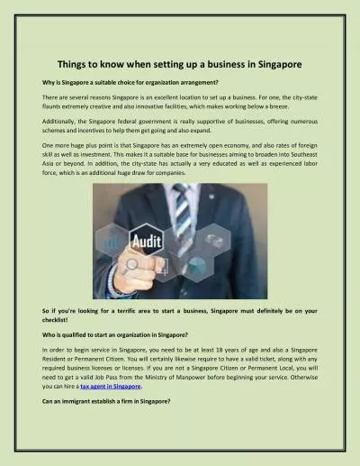 Things to know when setting up a business in Singapore