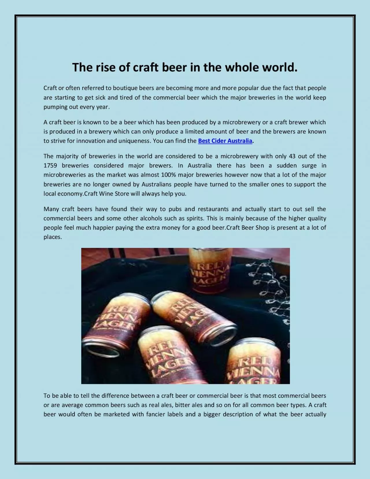 PDF-The rise of craft beer in the whole world