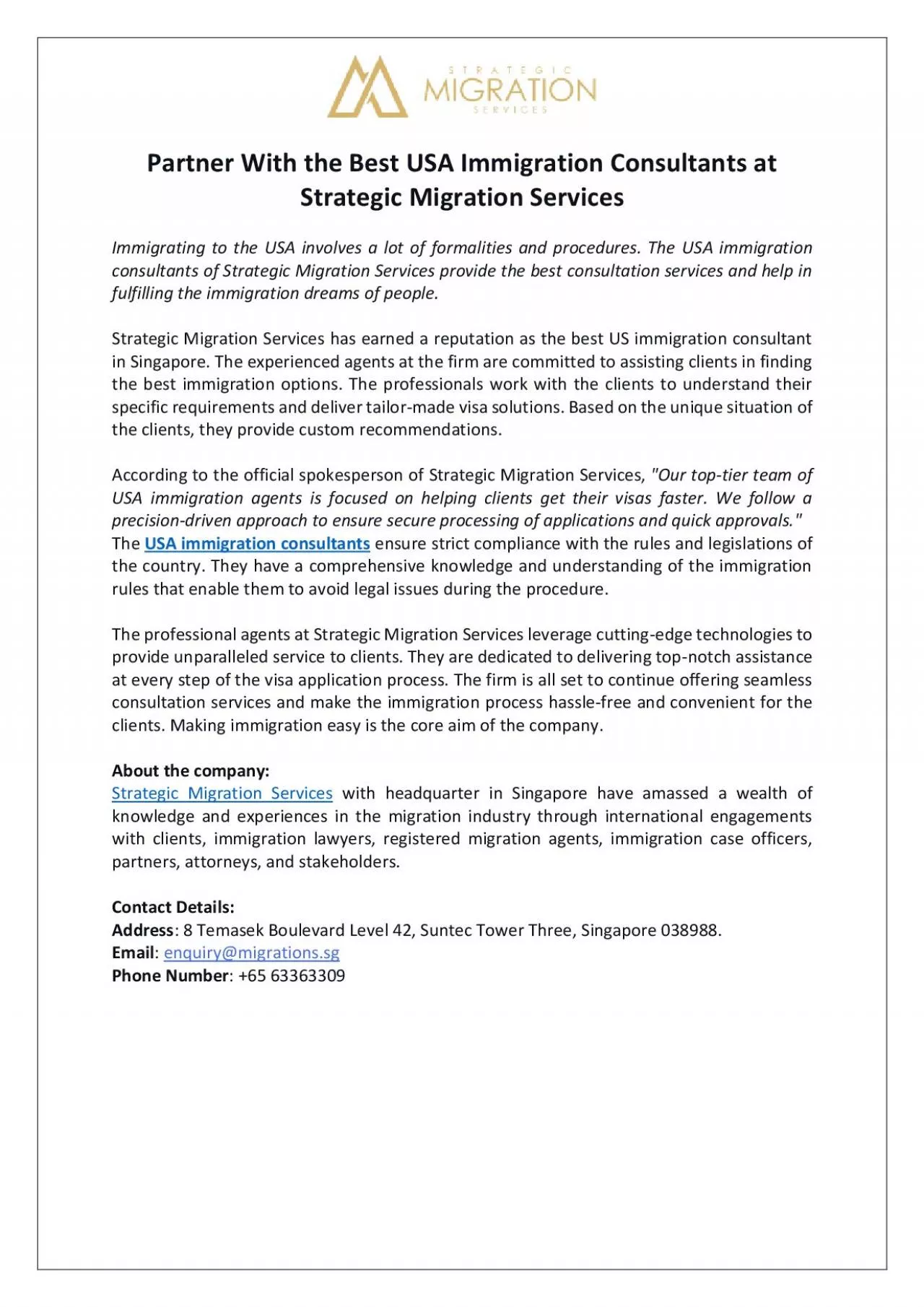 PDF-Partner With the Best USA Immigration Consultants at Strategic Migration Services