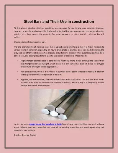 Steel Bars and Their Use in construction