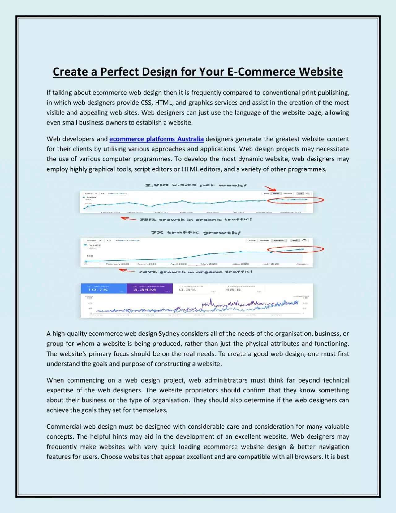 Create a Perfect Design for Your E-Commerce Website