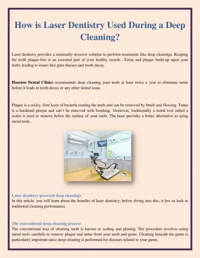 How is Laser Dentistry Used During a Deep Cleaning?
