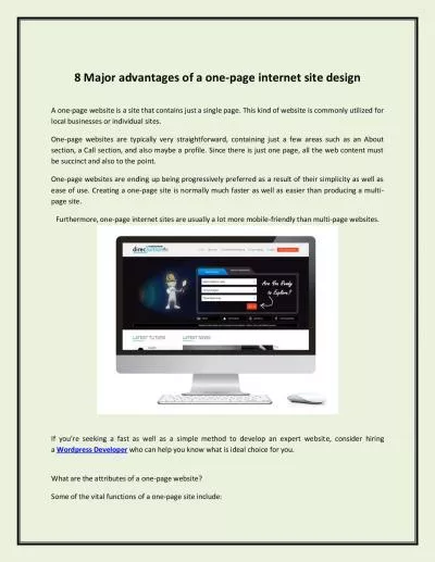 8 Major advantages of a one-page internet site design