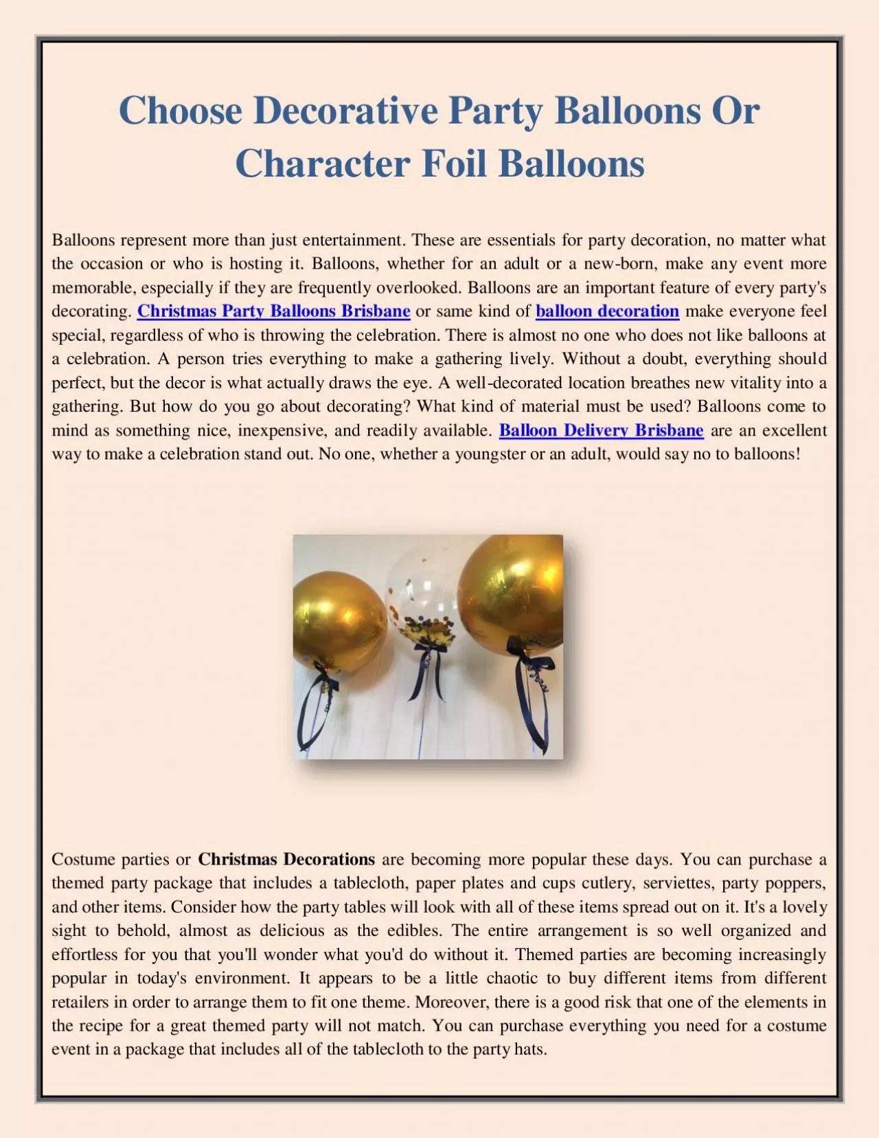 Choose Decorative Party Balloons Or Character Foil Balloons