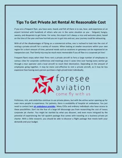 Tips To Get Private Jet Rental At Reasonable Cost