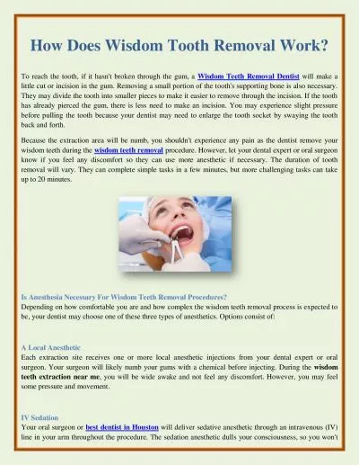 How Does Wisdom Tooth Removal Work?