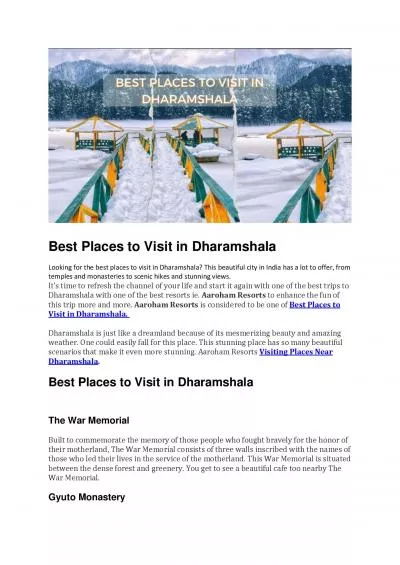 Best Places to Visit in Dharamshala 