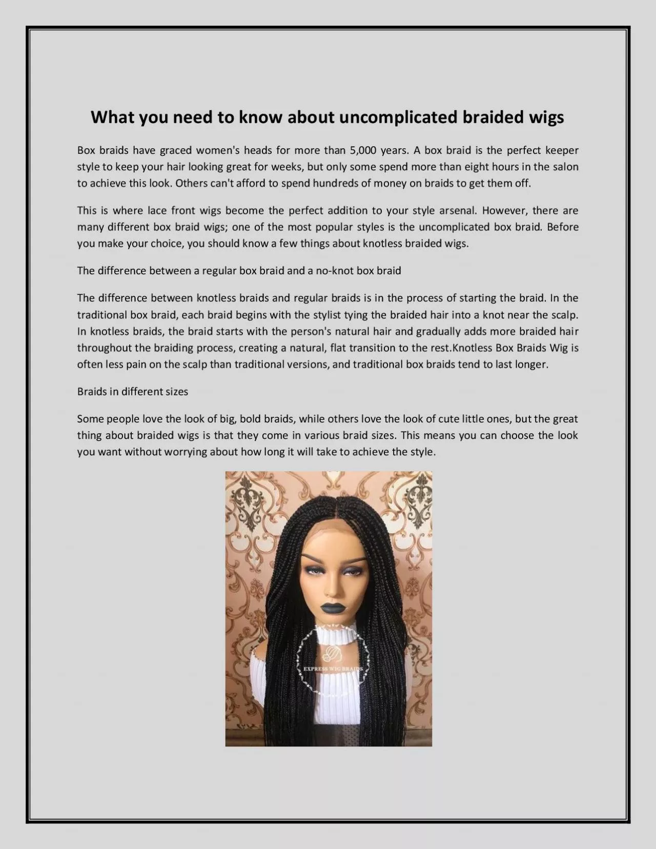 PDF-What you need to know about uncomplicated braided wigs