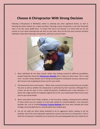 Choose A Chiropractor With Strong Decision
