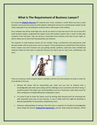 What Is The Requirement of Business Lawyer?