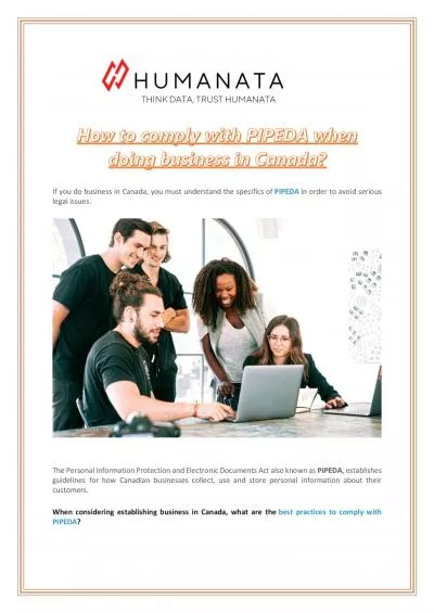 How to comply with PIPEDA when doing business in Canada?