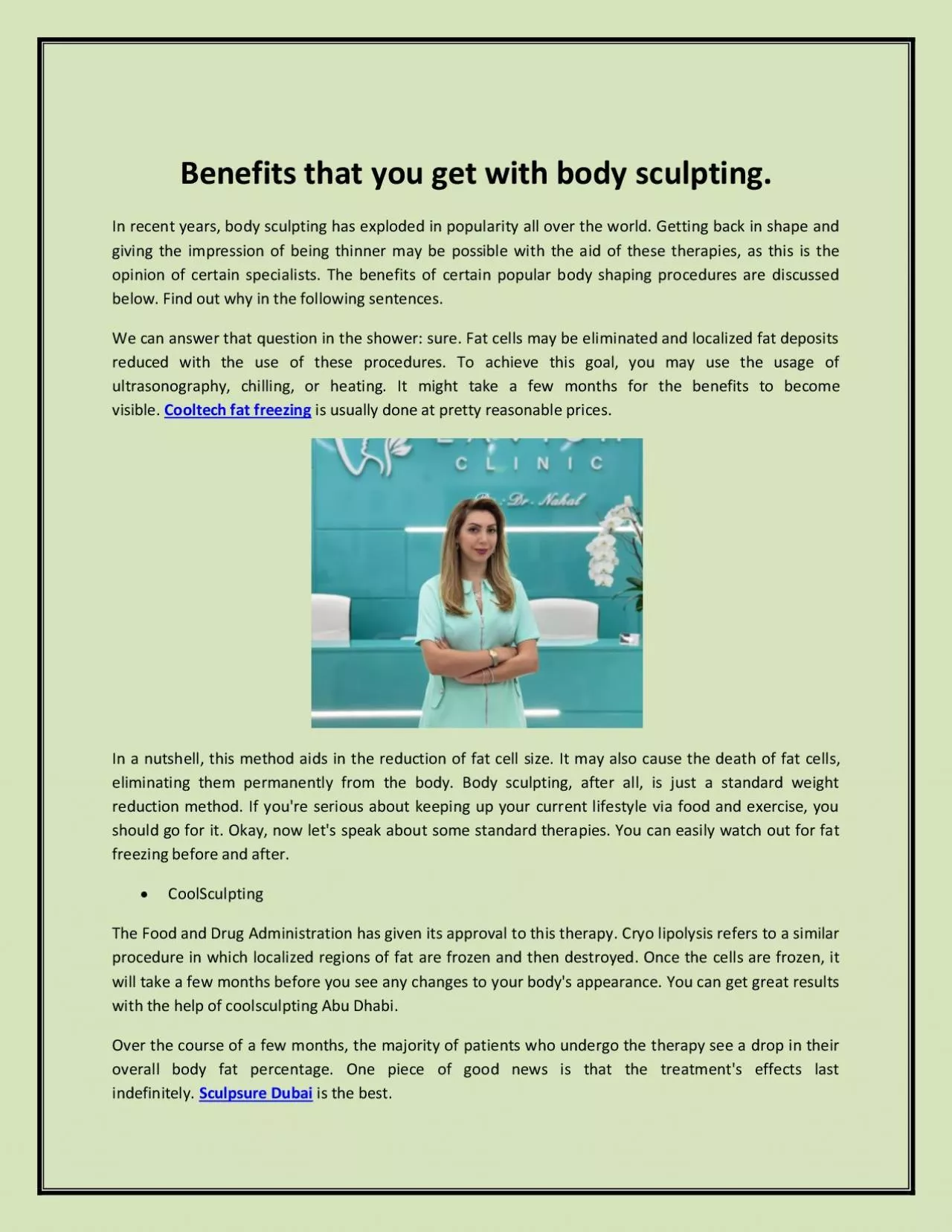 PDF-Benefits that you get with body sculpting.