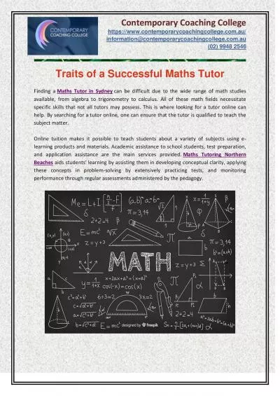 Traits of a Successful Maths Tutor