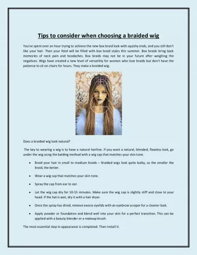Tips to consider when choosing a braided wig