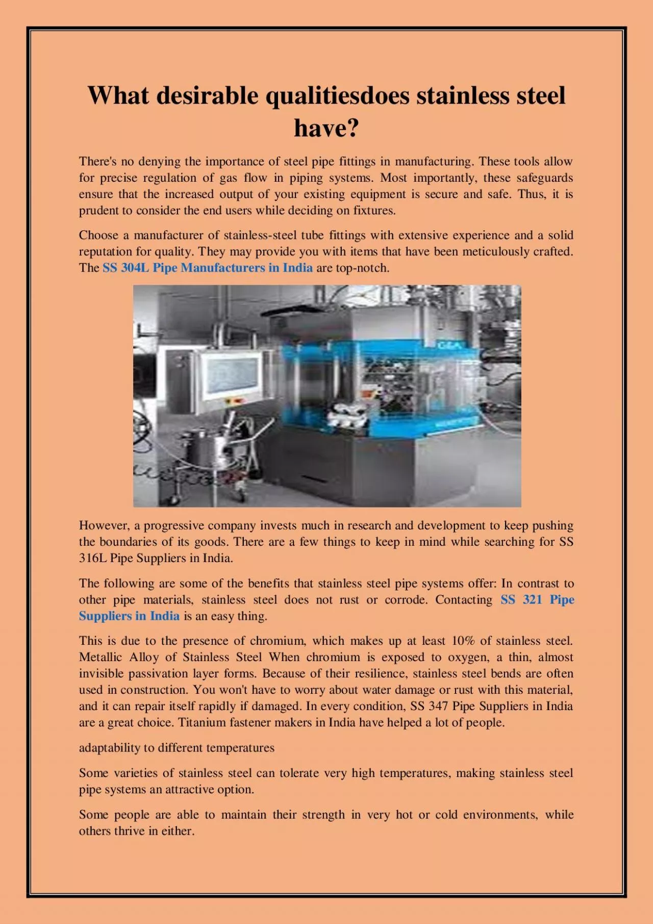 PDF-What desirable qualitiesdoes stainless steel have?