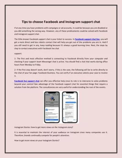 Tips to choose Facebook and Instagram support chat