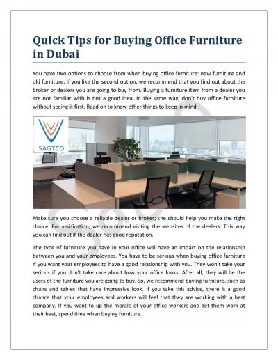 Quick Tips for Buying Office Furniture in Dubai