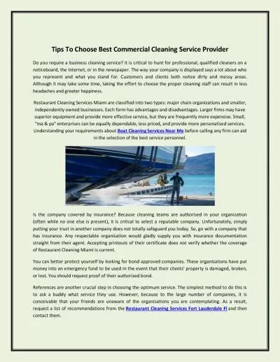 Tips To Choose Best Commercial Cleaning Service Provider
