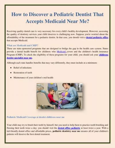 How to Discover a Pediatric Dentist That Accepts Medicaid Near Me?