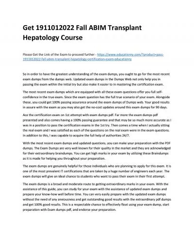 1911012022 Fall ABIM Transplant Hepatology