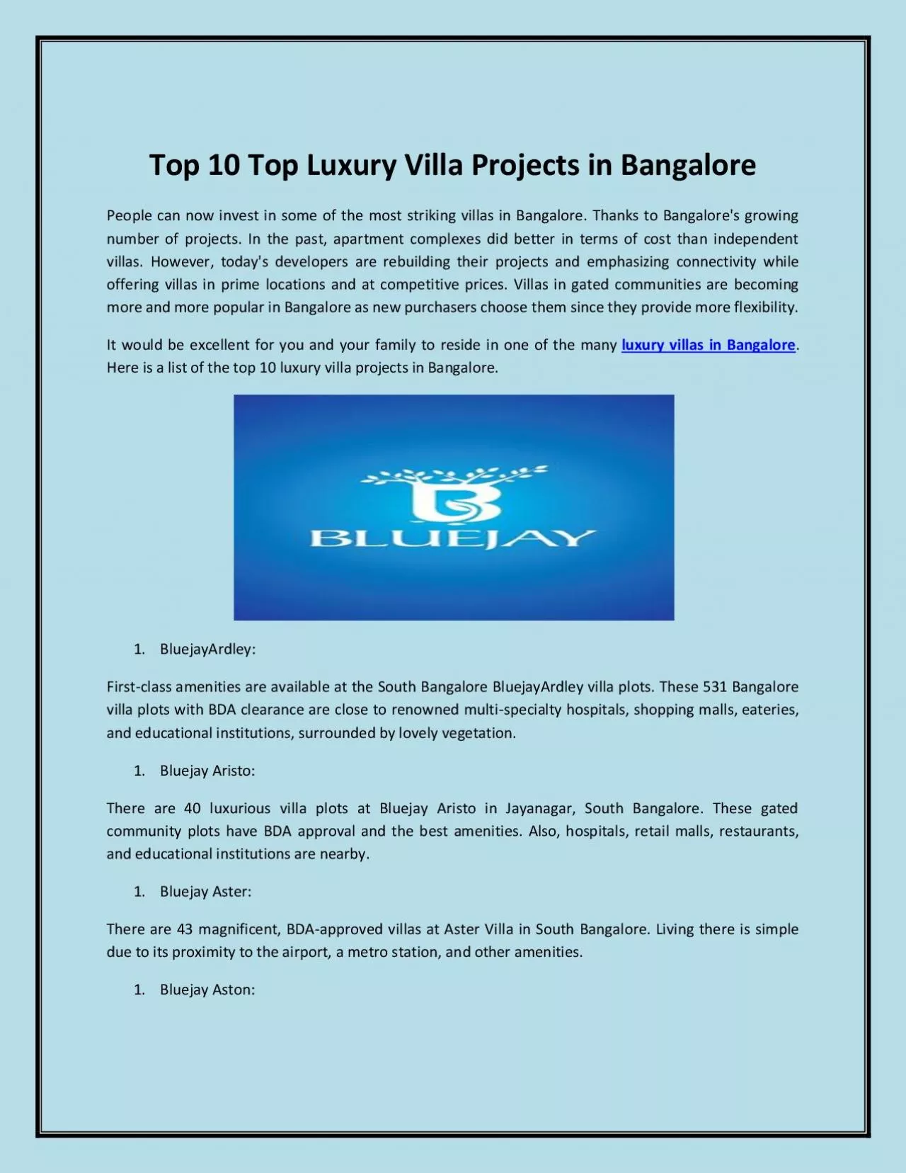 PDF-Top 10 Top Luxury Villa Projects in Bangalore