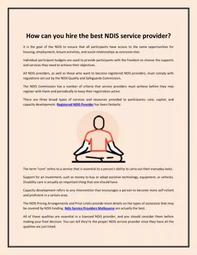 How can you hire the best NDIS service provider?