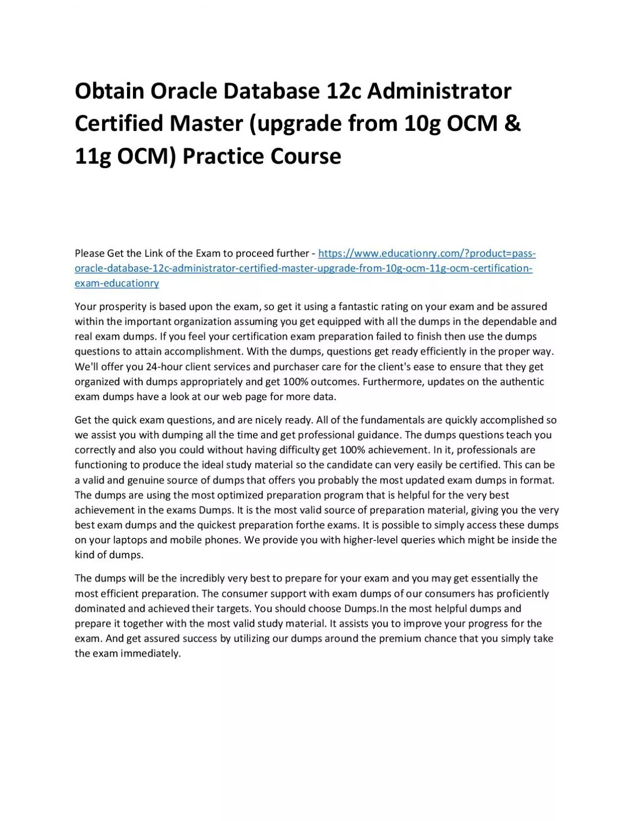 PDF-Oracle Database 12c Administrator Certified Master (upgrade from 10g OCM & 11g OCM)