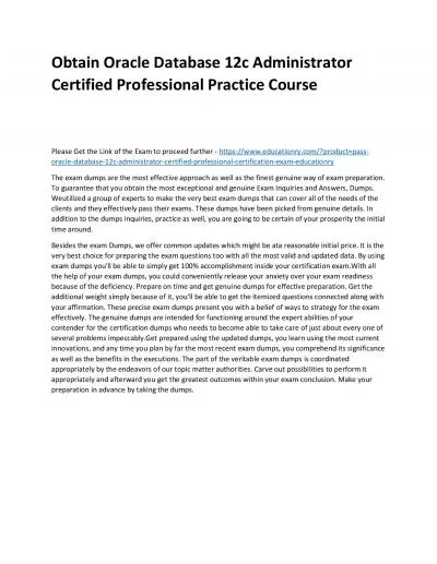 Oracle Database 12c Administrator Certified Professional