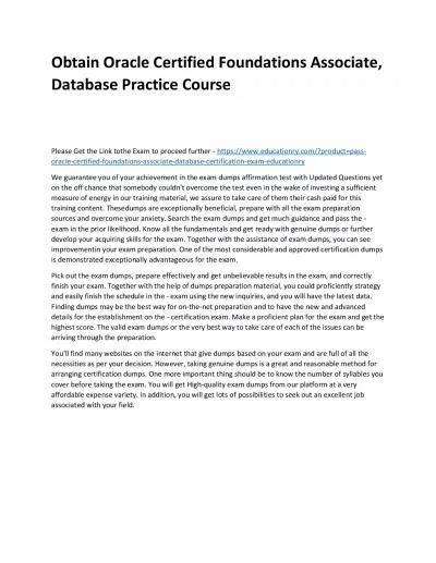 Oracle Certified Foundations Associate, Database