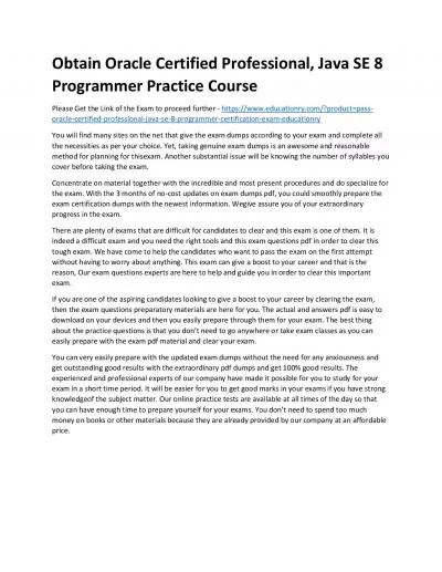 Oracle Certified Professional, Java SE 8 Programmer