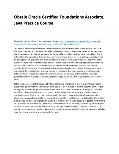Oracle Certified Foundations Associate, Java