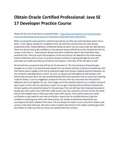 Oracle Certified Professional: Java SE 17 Developer