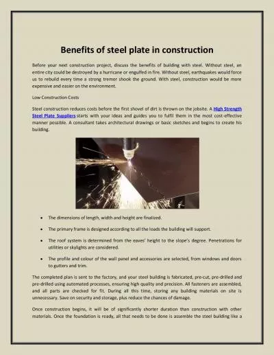 Benefits of steel plate in construction