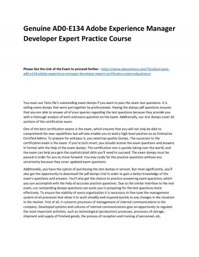 Genuine AD0-E116 Adobe Experience Manager Sites Developer - Certified Expert Practice