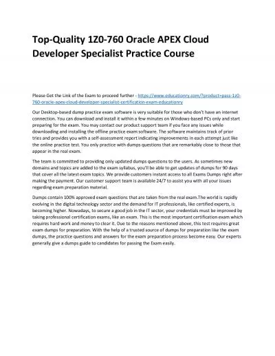 Top-Quality 1Z0-760 Oracle APEX Cloud Developer Specialist Practice Course