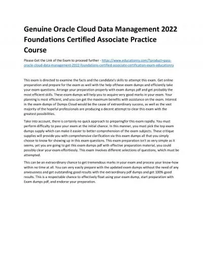 Oracle Cloud Data Management 2022 Foundations Certified Associate