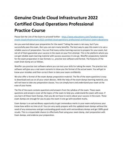 Oracle Cloud Infrastructure 2022 Certified Cloud Operations Professional