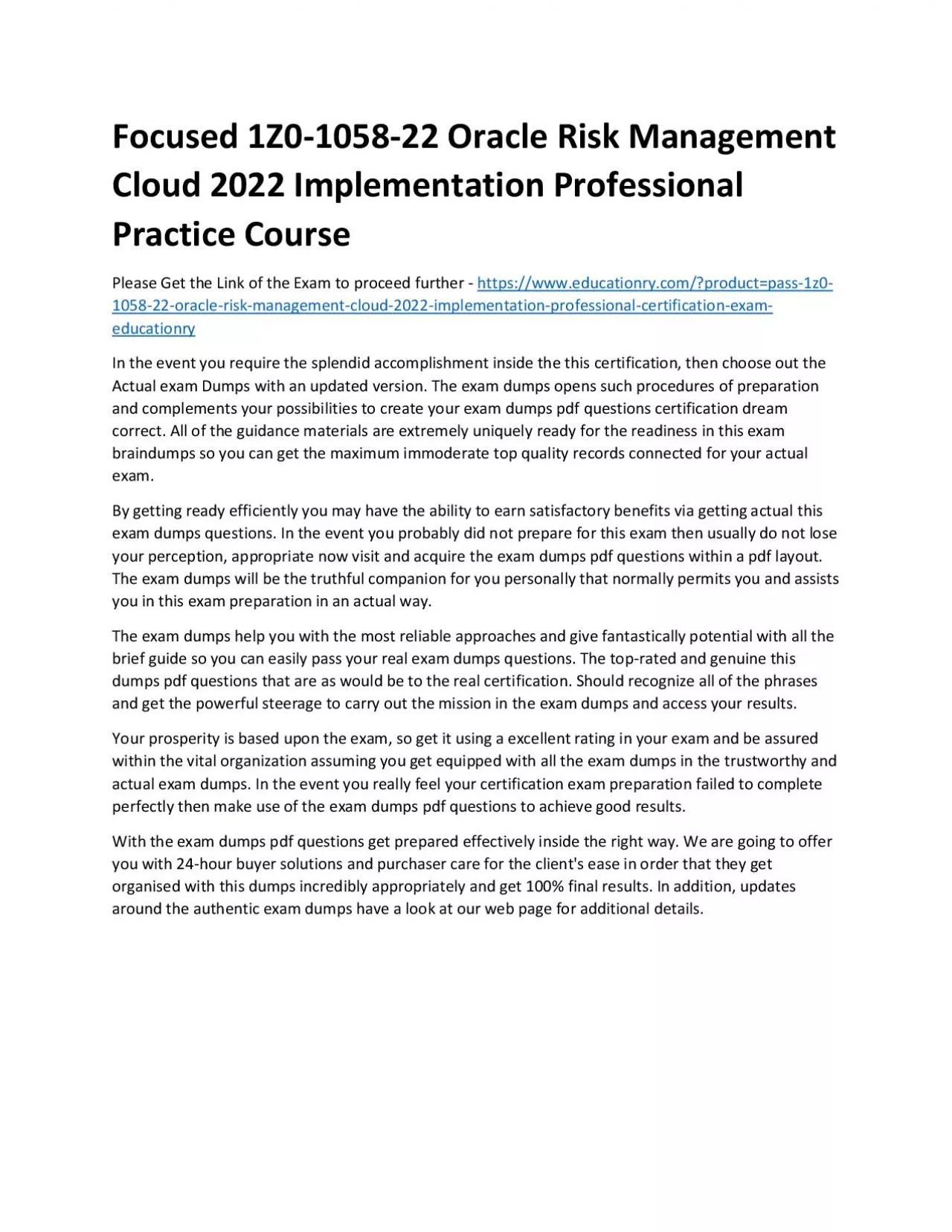 PDF-1Z0-1058-22 Oracle Risk Management Cloud 2022 Implementation Professional