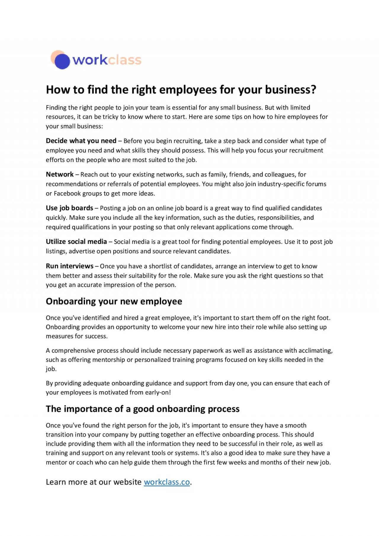 PDF-How to find the right employees for your business?