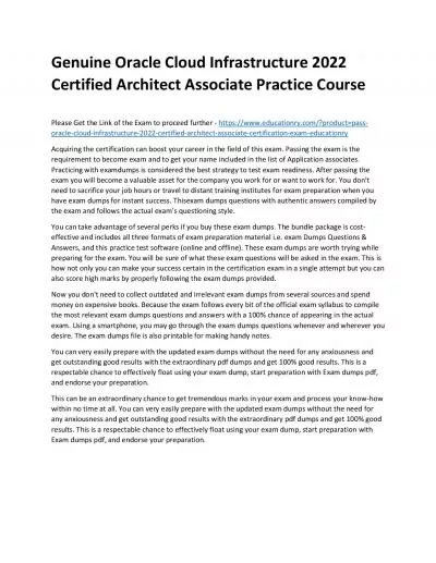 Oracle Cloud Infrastructure 2022 Certified Architect Associate