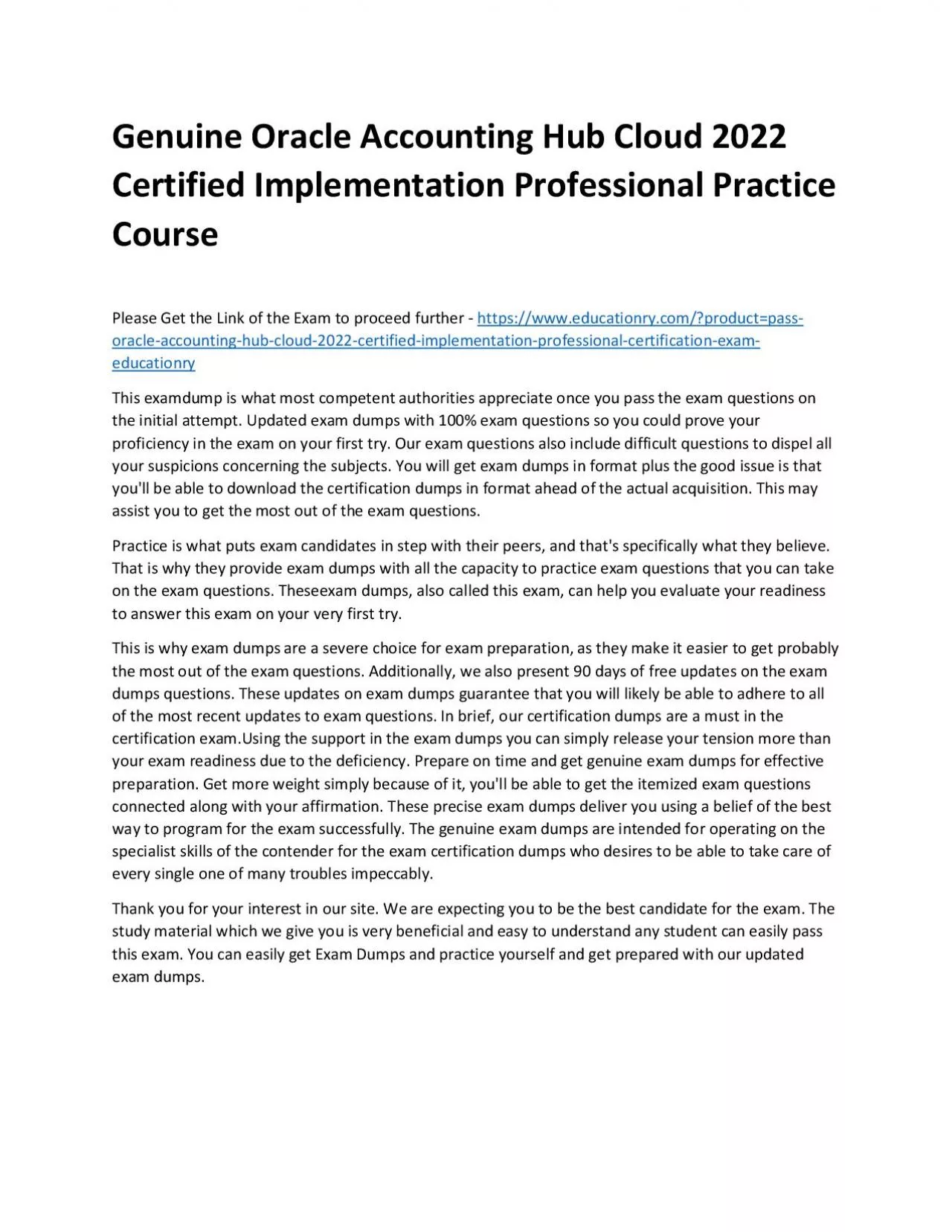 PDF-Oracle Accounting Hub Cloud 2022 Certified Implementation Professional