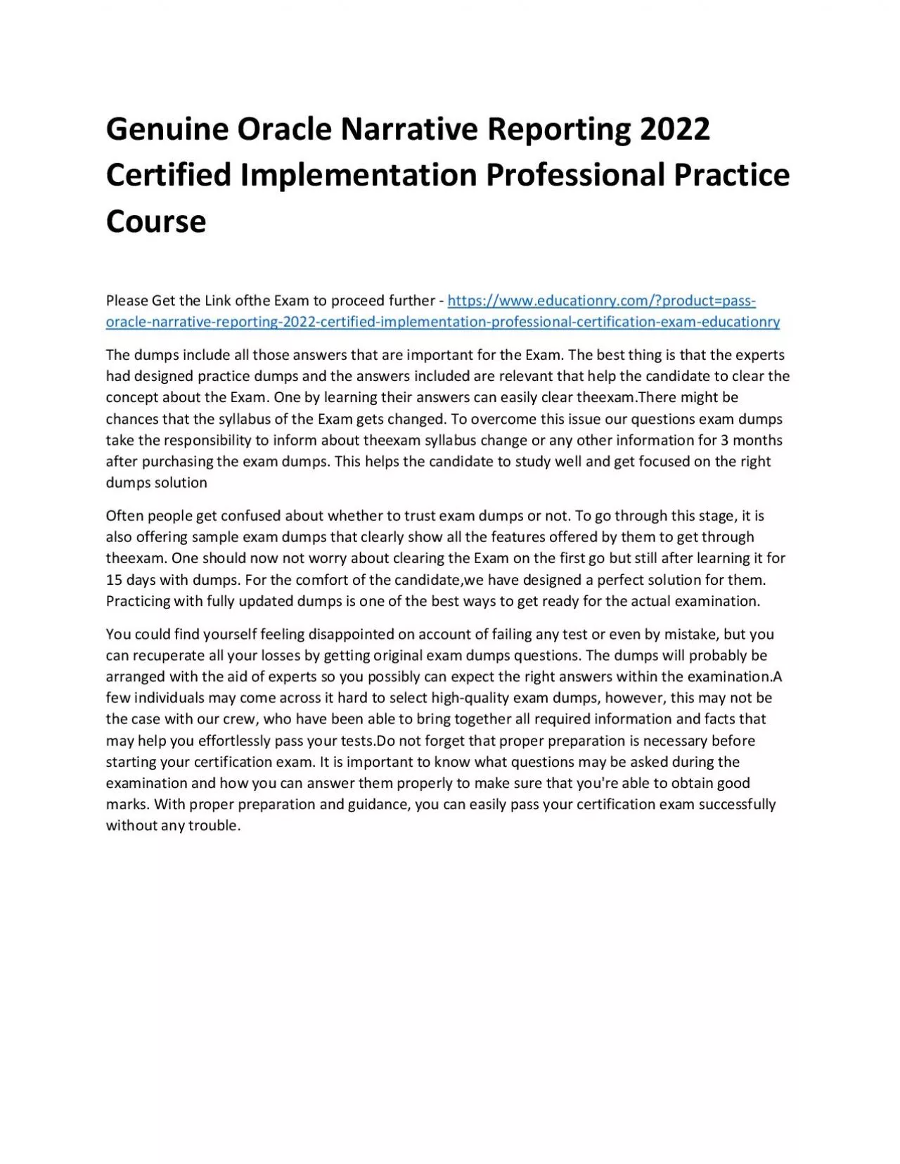 PDF-Oracle Narrative Reporting 2022 Certified Implementation Professional