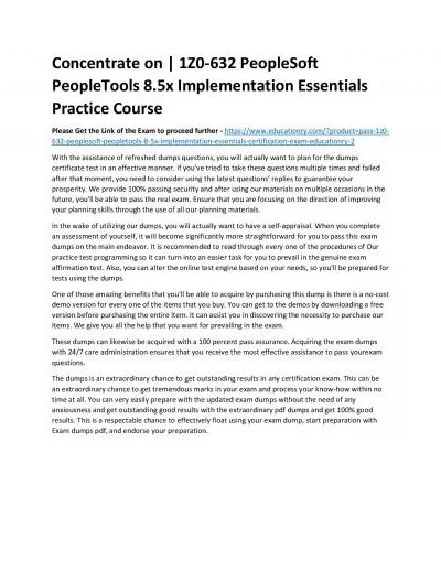 1Z0-632 PeopleSoft PeopleTools 8.5x Implementation Essentials