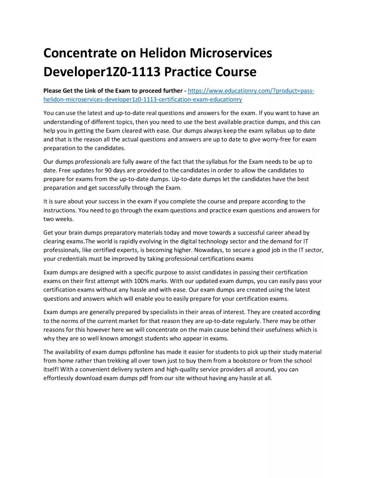 PDF-Helidon Microservices Developer1Z0-1113