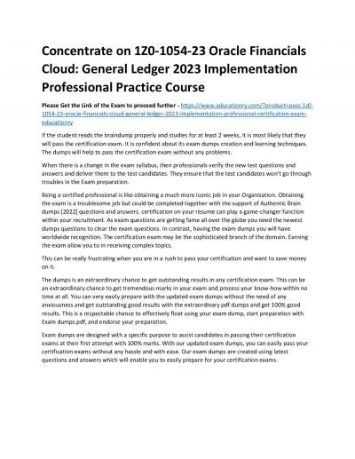 1Z0-1054-23 Oracle Financials Cloud: General Ledger 2023 Implementation Professional