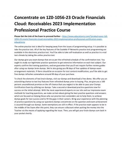 1Z0-1056-23 Oracle Financials Cloud: Receivables 2023 Implementation Professional