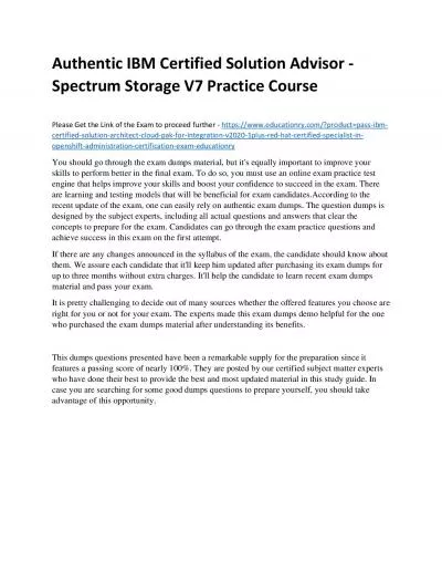 C1000-117: IBM Certified Solution Advisor - Spectrum Storage V7