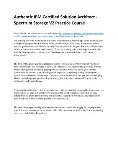 C1000-088: IBM Certified Solution Architect - Spectrum Storage V2