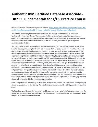 C2090-320: IBM Certified Database Associate - DB2 11 Fundamentals for z/OS